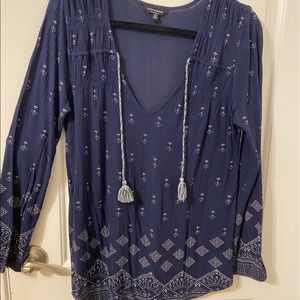 Lucky Brand navy peasant top